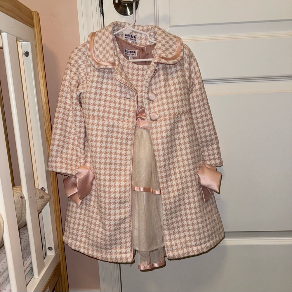 Toddler Houndstooth Dress & Coat Set